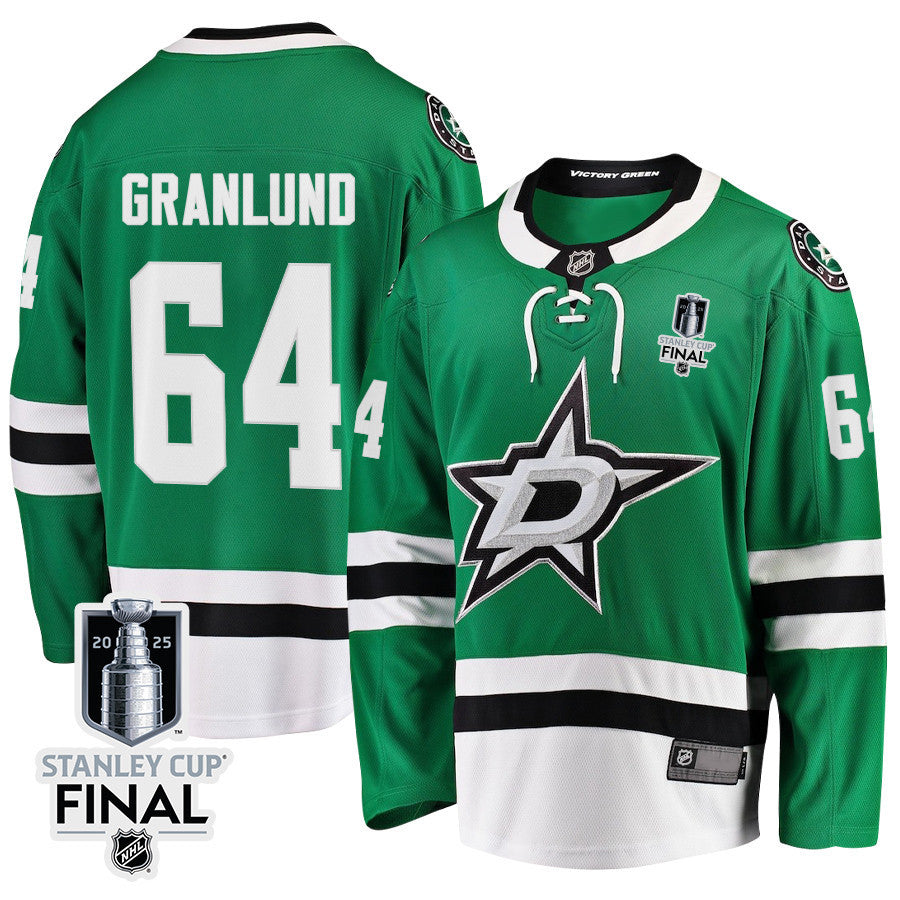 Mikael Granlund 64 Dallas Stars 2025 STANLEY CUP Final Patch Home Men Jersey - Black