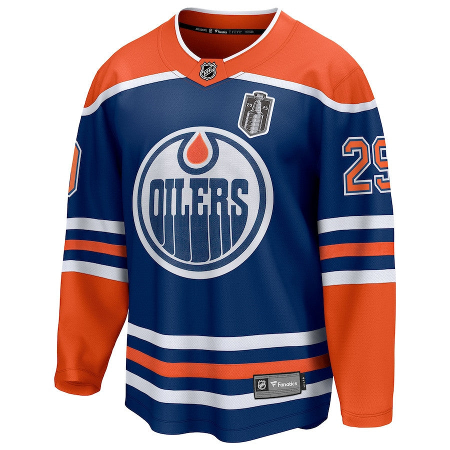 Leon Draisaitl 29 Edmonton Oilers 2025 Stanley Cup Final Home Breakaway Men Jersey - Royal