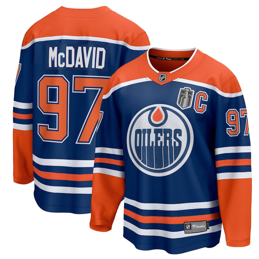 Connor McDavid 97 Edmonton Oilers 2025 Stanley Cup Final Home Breakaway Men Jersey - Royal