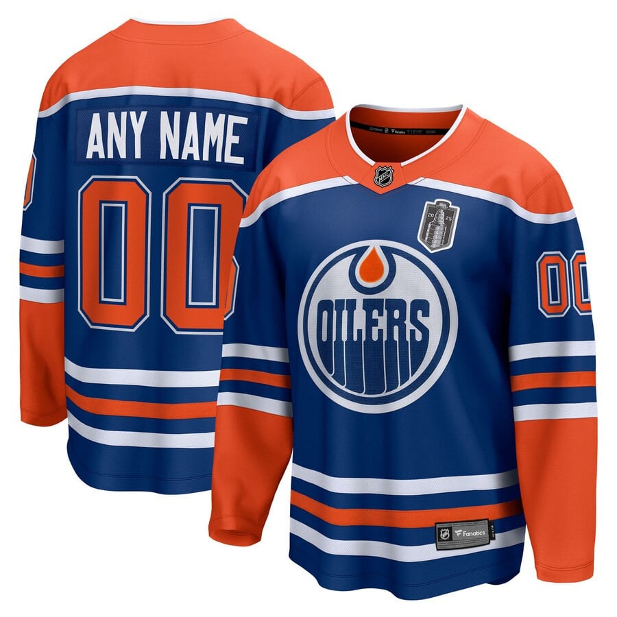 Edmonton Oilers 2025 Stanley Cup Final Home Breakaway Custom Men Jersey - Royal