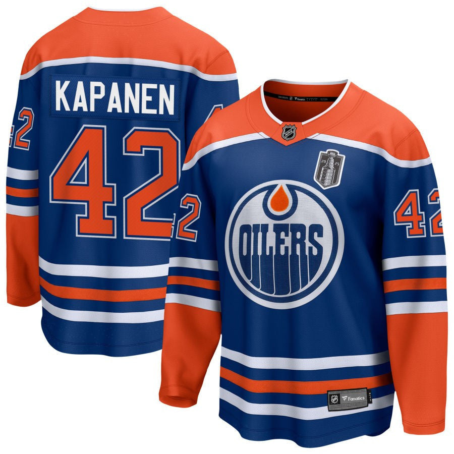 Kasperi Kapanen 42 Edmonton Oilers 2025 Stanley Cup Final Home Breakaway Men Jersey - Royal