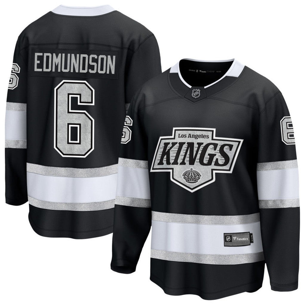 Joel Edmundson 6 Los Angeles Kings 2025 Home Breakaway Men Jersey - Black