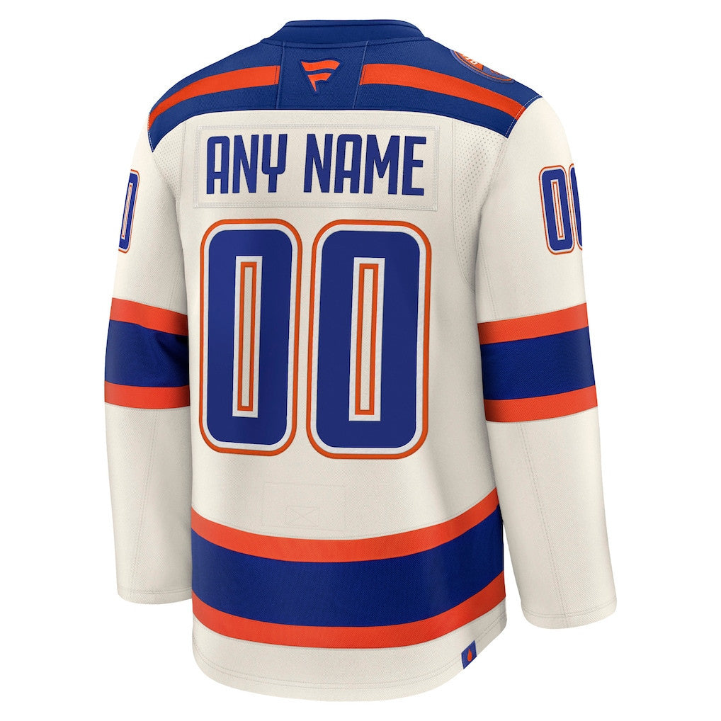 Edmonton Oilers 2025 Alternate Premium Custom Men Jersey - Light Beige