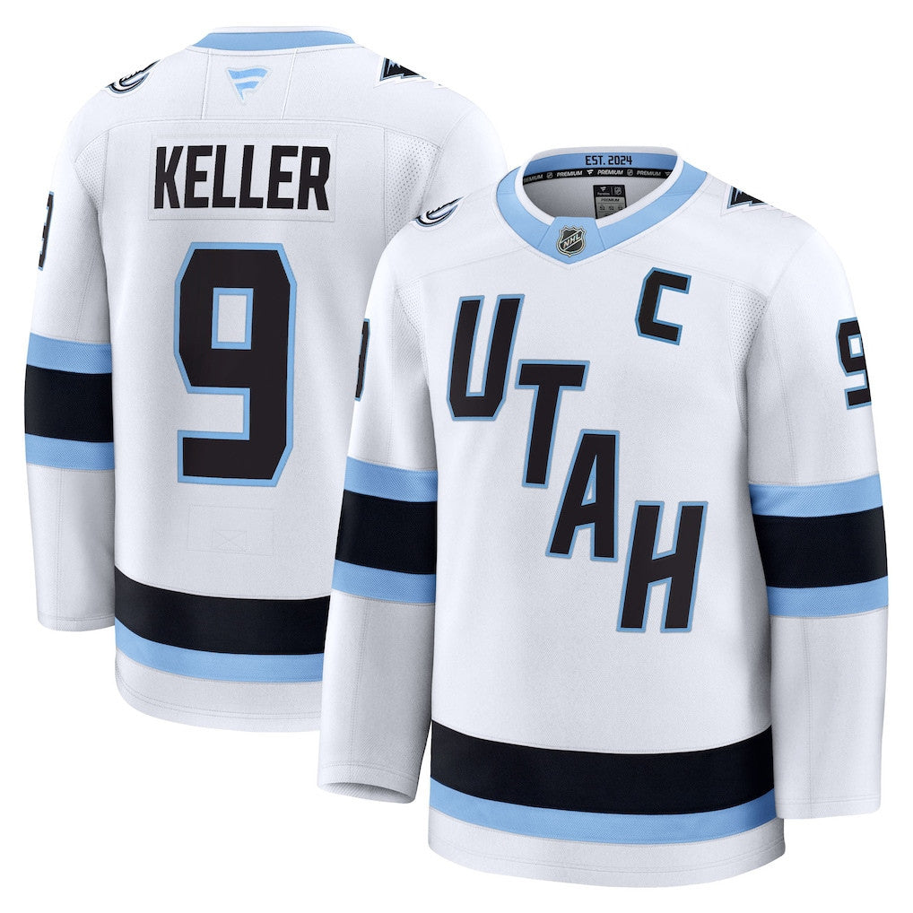 Clayton Keller 9 Utah Mammoth 2025 Away Premium Men Jersey - White