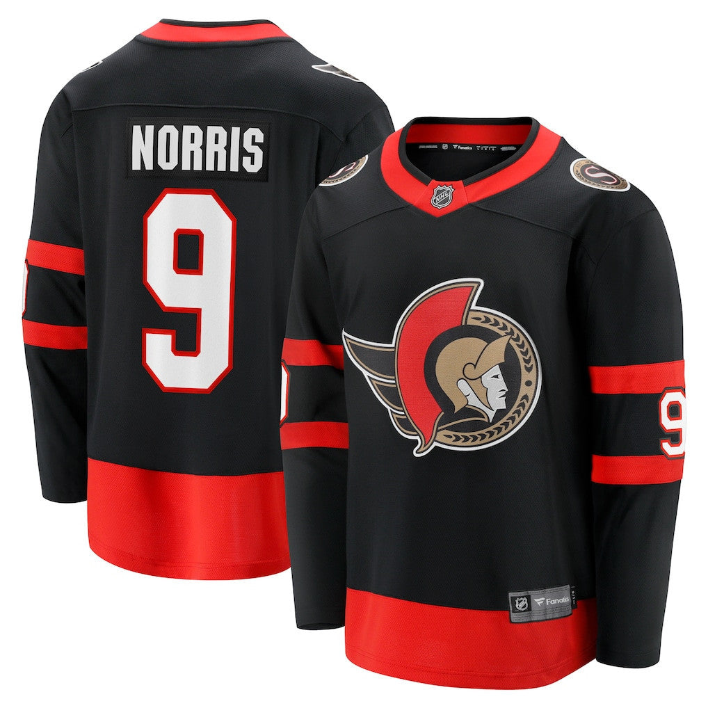 Josh Norris 9 Ottawa Senators Home Breakaway Jersey - Men's Black