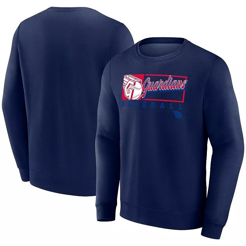 Cleveland Guardians Navy Crewneck Sweatshirt – Primary Logo Box