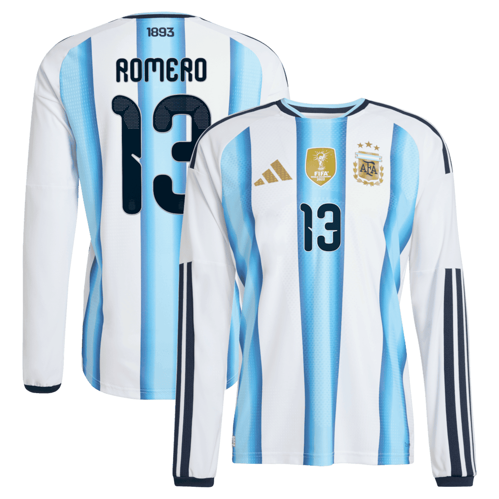 Cristian Romero 13 Argentina 2026 Long Sleeve Home Jersey - Men's