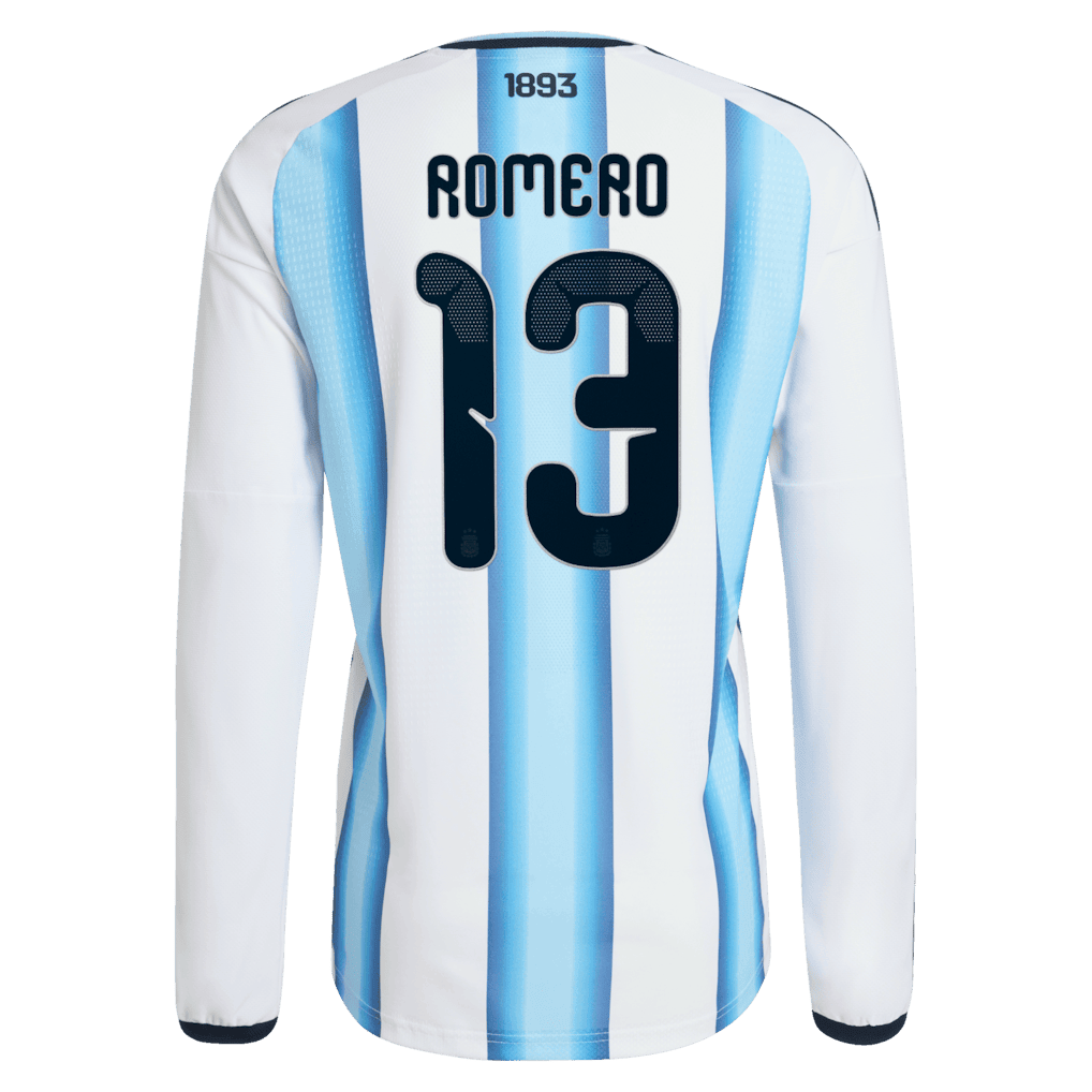 Cristian Romero 13 Argentina 2026 Long Sleeve Home Jersey - Men's