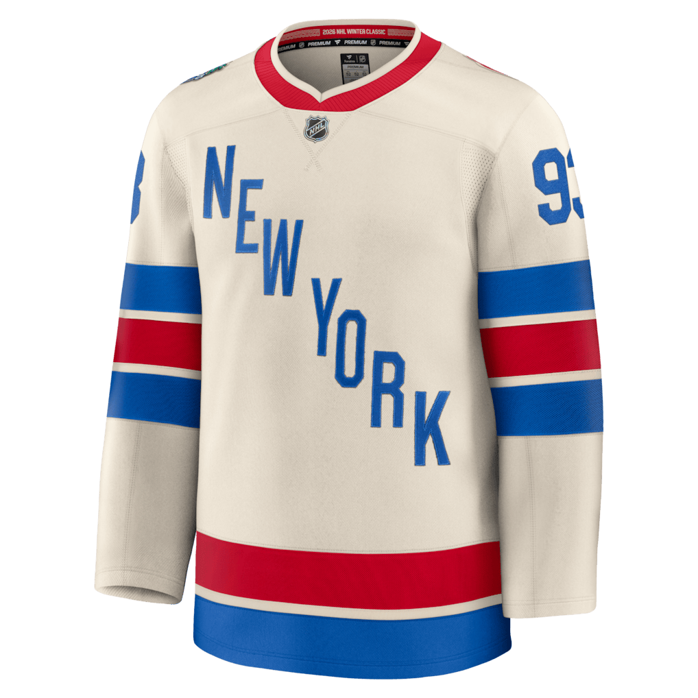 Mika Zibanejad 93 New York Rangers 2026 Winter Classic Premium Men Jersey - Beige
