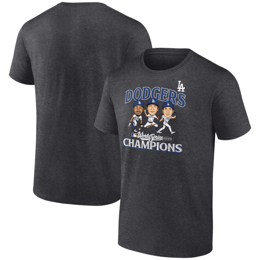 Los Angeles Dodgers 2025 World Series Champions Appeal Play T-Shirt Ready T-Shirt - Heather Charcoal