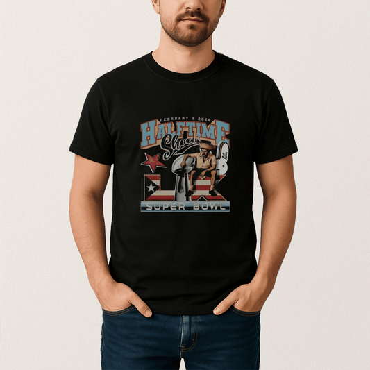 Bad Bunny Halftime Show Super Bowl 2026 T-Shirt - Black