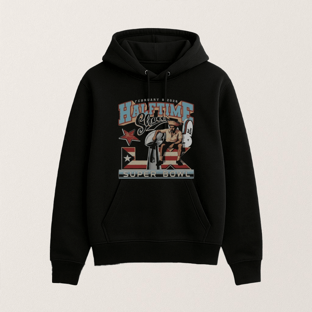 Halftime Show Bad Bunny Super Bowl 2026 Hoodie - Black