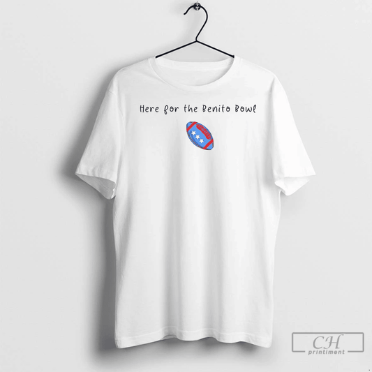 Bad Bunny Here For The Benito Bowl Superbowl Halftime 2026 T-Shirt - Black