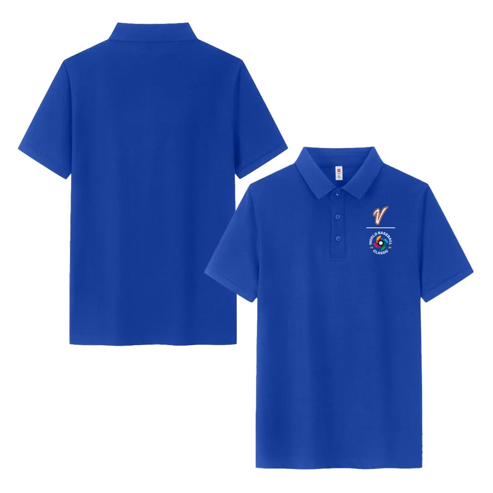Venezuela 2026 World Baseball Classic Printed Team Logo Polo Shirt - Blue