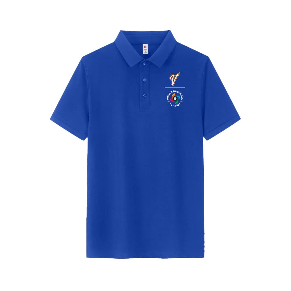 Venezuela 2026 World Baseball Classic Printed Team Logo Polo Shirt - Blue
