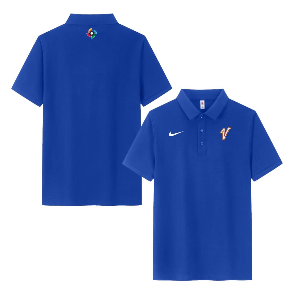Venezuela World Baseball Classic 2026 Team Logo Printed Polo Shirt - Blue