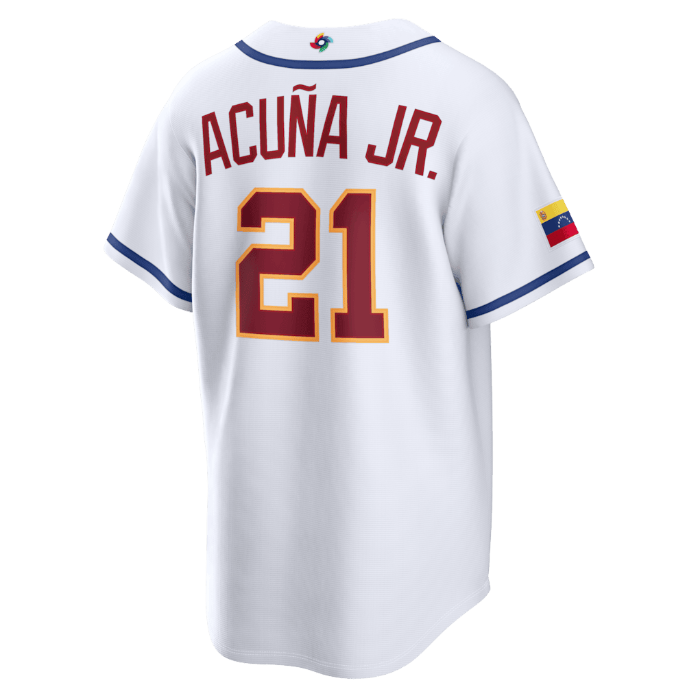 Ronald Acuña Jr. 21 Venezuela 2026 World Baseball Classic Home Stadium Jersey - White