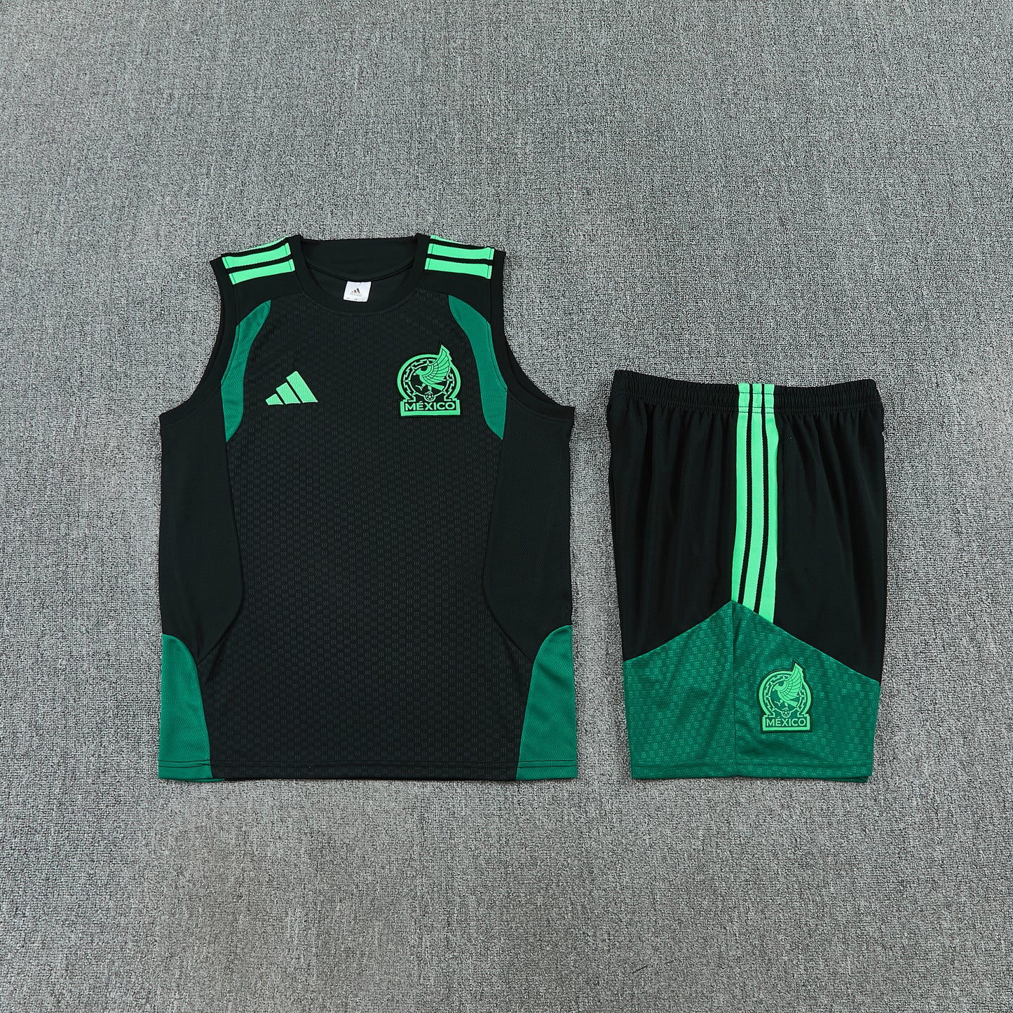 Mexico 2026-27 Sleeveless Training Set Men Soccer Kit – Black