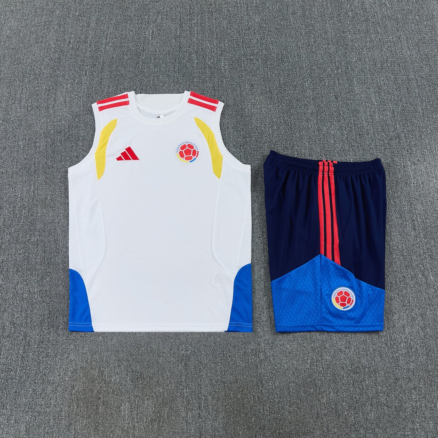 Colombia 2026-27 Sleeveless Training Set Men Soccer Kit – White