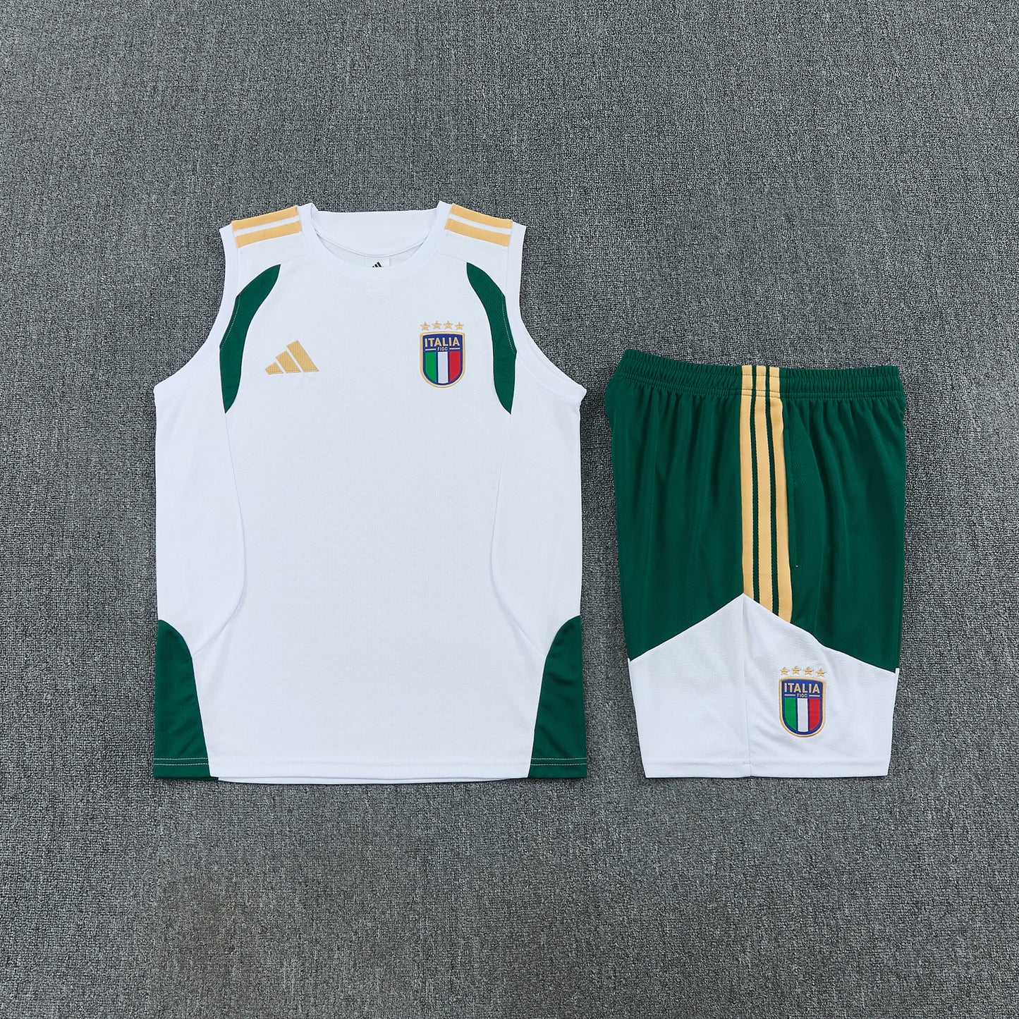 Italy 2026-27 Sleeveless Training Set Men Soccer Kit – White