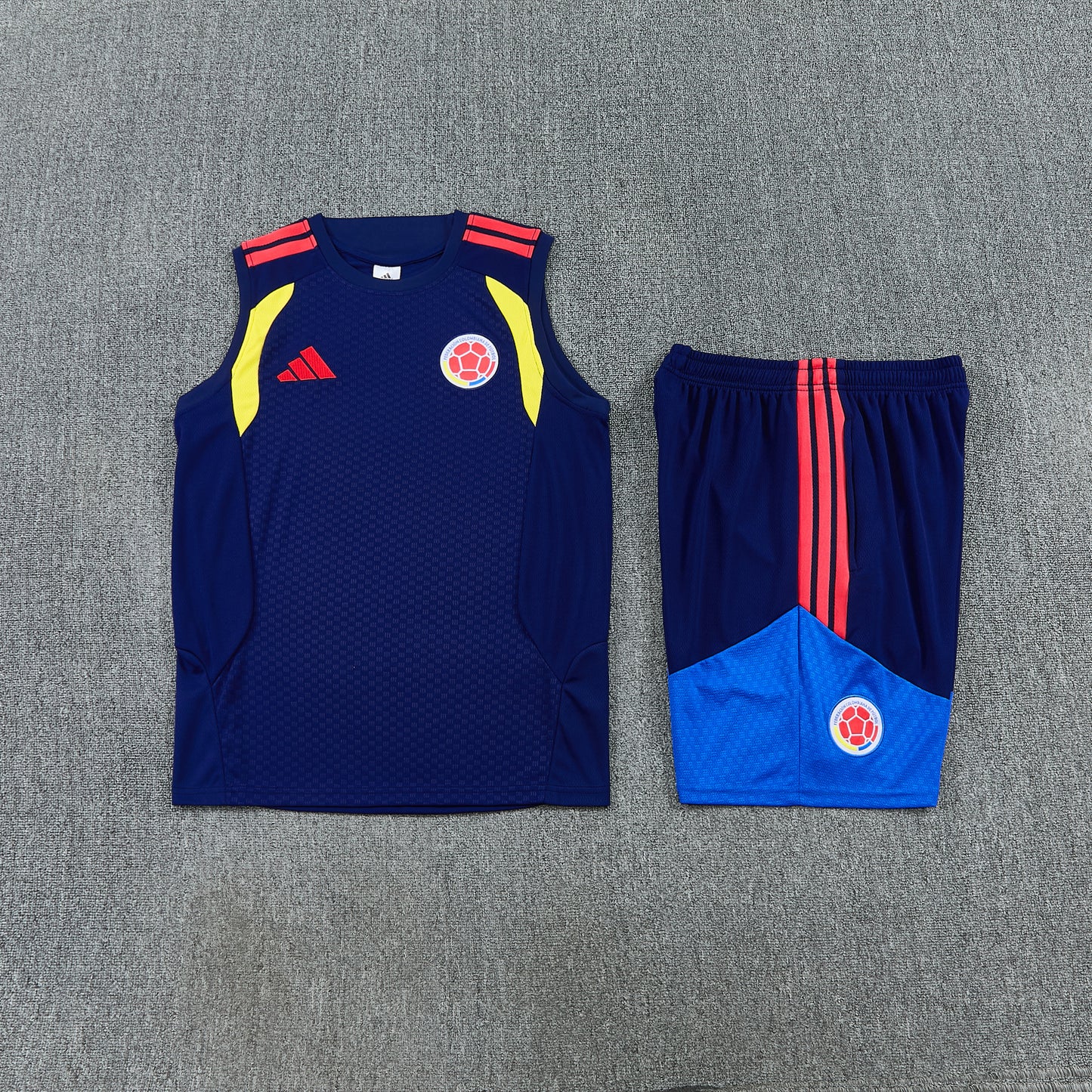 Colombia 2026-27 Sleeveless Training Set Men Soccer Kit – Navy Blue