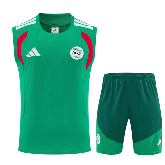 Algeria 2026-27 Sleeveless Training Set Men Soccer Kit – Green