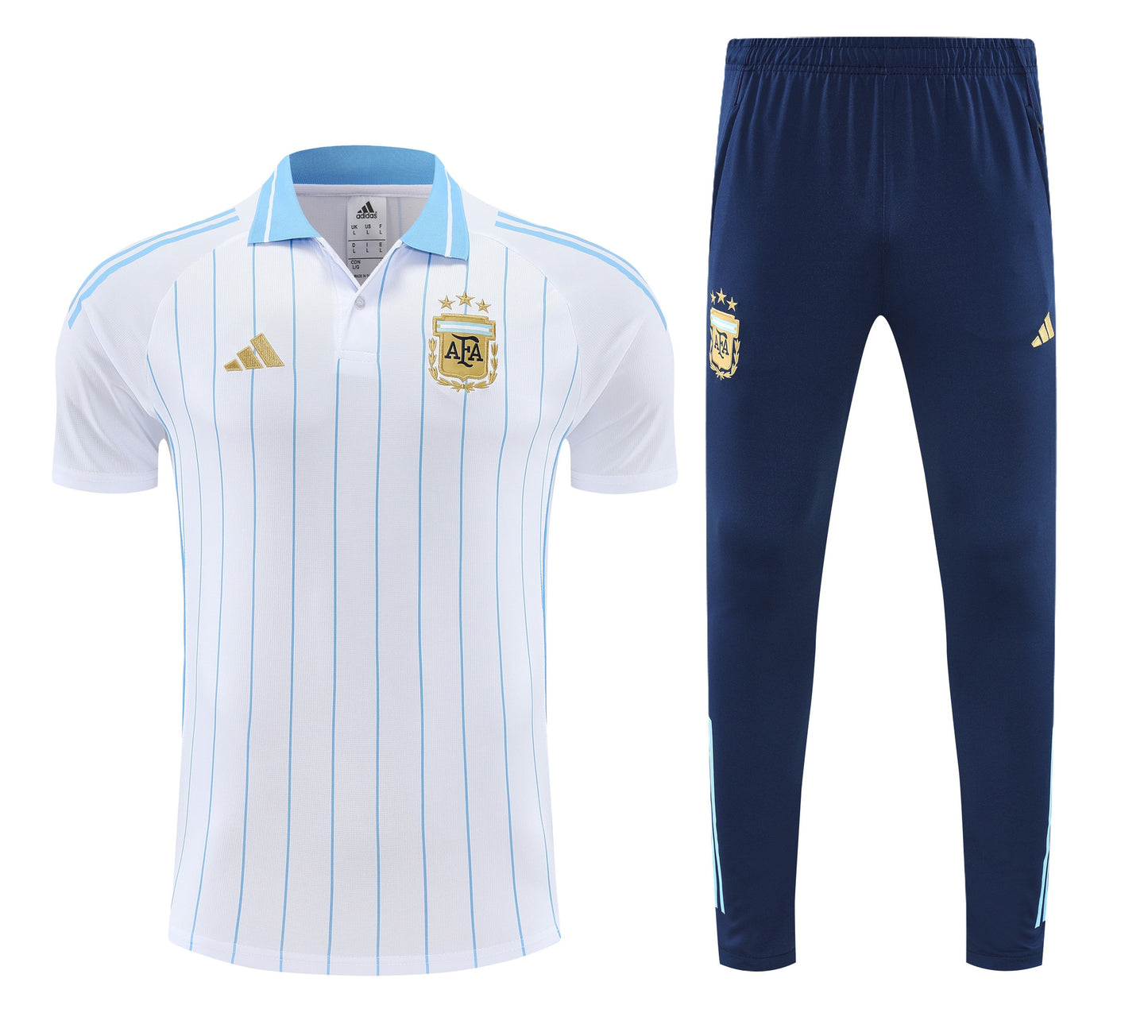 Argentina 2026/27 Men Soccer Polo Training Tracksuit Set – White