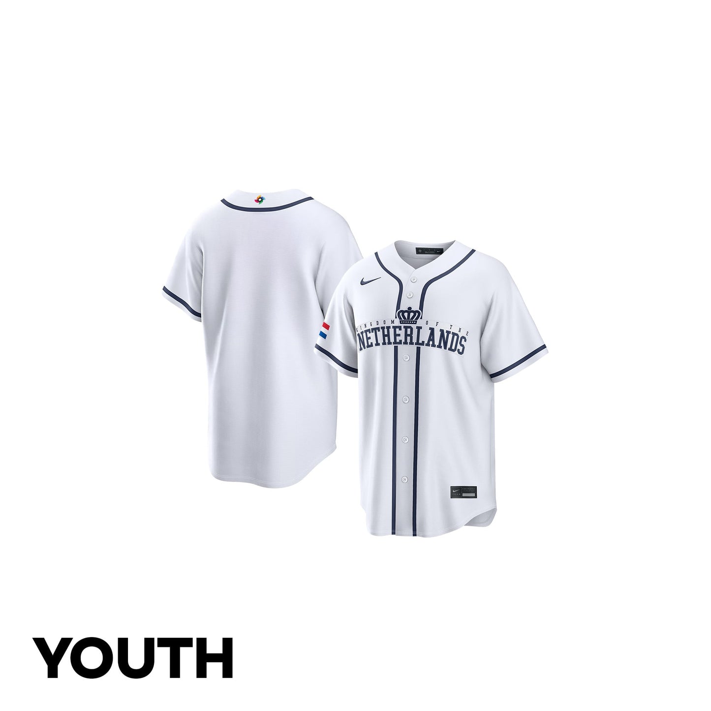 Netherland 2026 World Baseball Classic Road Youth Jersey - White