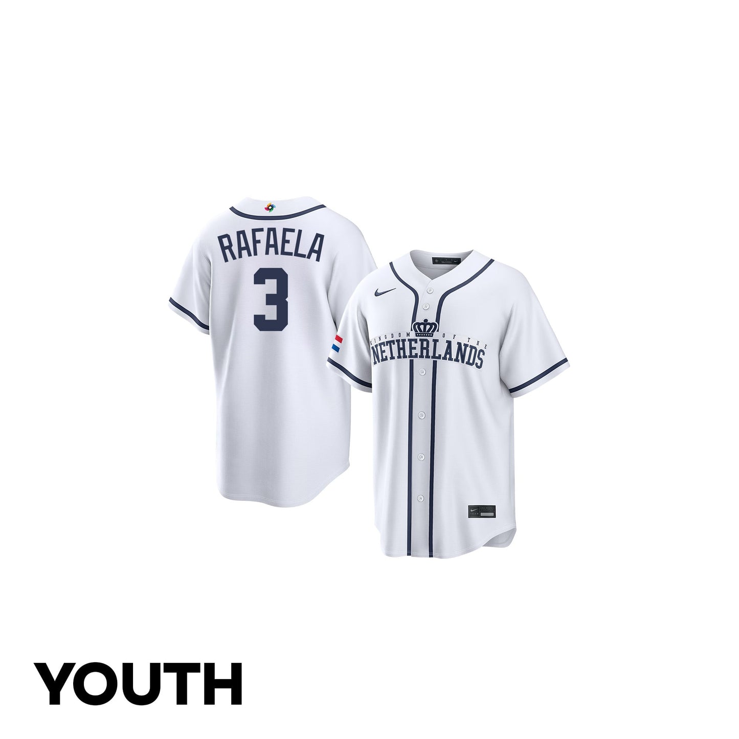 Ceddanne Rafaela 3 Netherland 2026 World Baseball Classic Road Youth Jersey - White