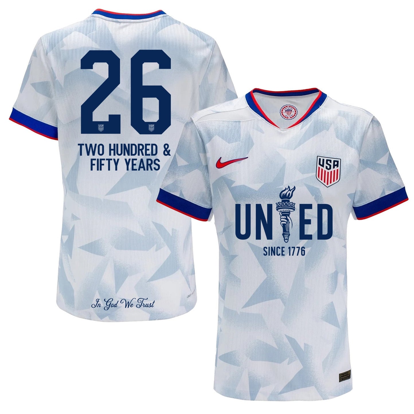 USMNT 2026 Men Home Jersey – United Since 1776 America 250 Patriotic Jersey