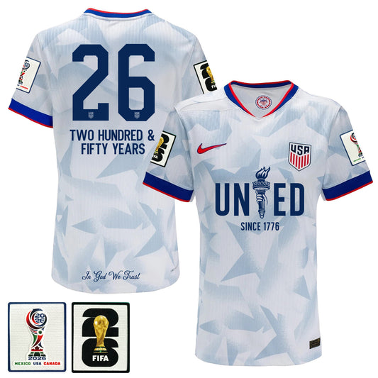 USMNT 2026 Men Home Jersey – United Since 1776 America 250 Patriotic Jersey