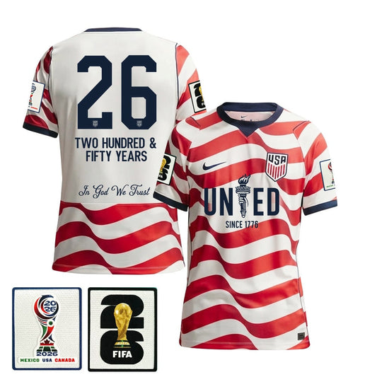 USMNT 2026/27 Men Home Jersey – United Since 1776 America 250 Patriotic Jersey