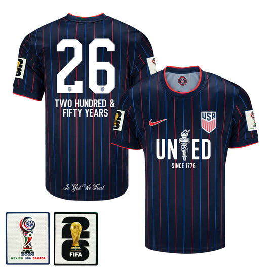 USMNT 2026 Men Away Jersey – United Since 1776 America 250 Patriotic Jersey
