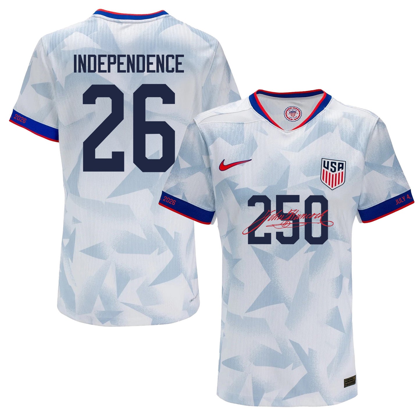 USMNT 2026 Home Soccer Jersey - Independence 26 Patriotic July 4th - Men White