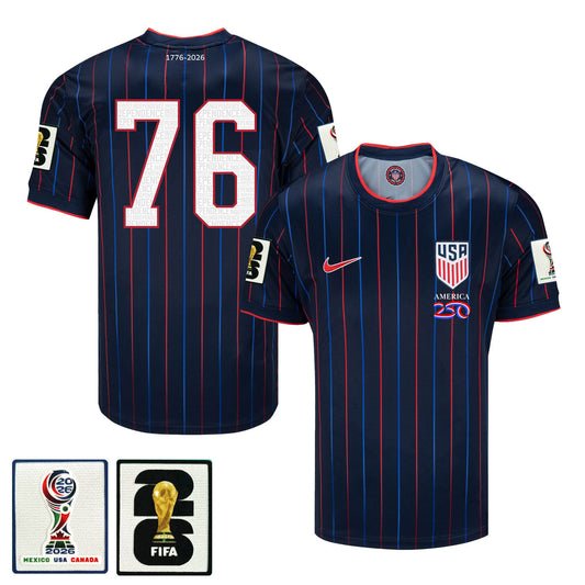 USMNT 2026 Away Soccer Jersey - Patriotic Pinstripe Independence Heritage Design - Men