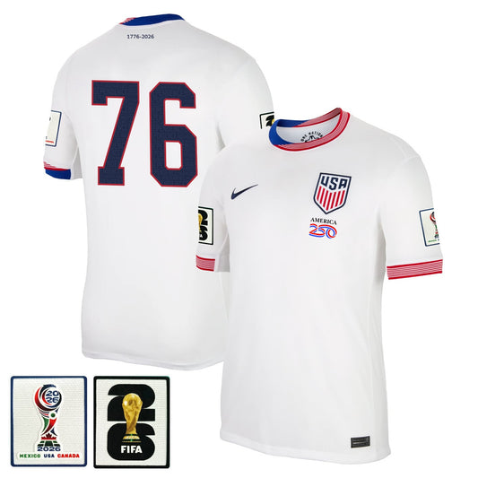 USMNT 2026 Home Soccer Jersey - Patriotic Pinstripe Independence Heritage Design - Men