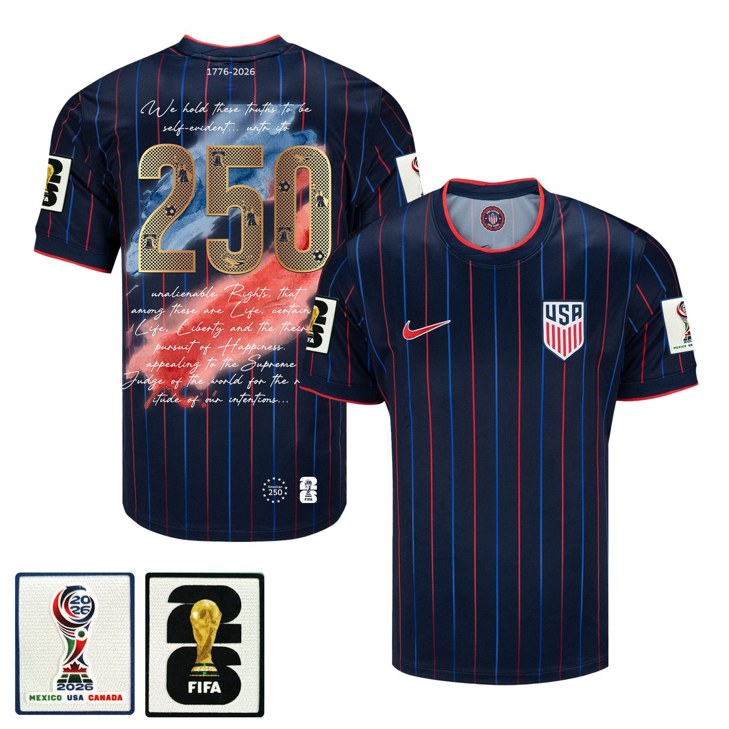 USMNT 2026 Away Soccer Jersey - USA Freedom Heritage Design, Men Navy
