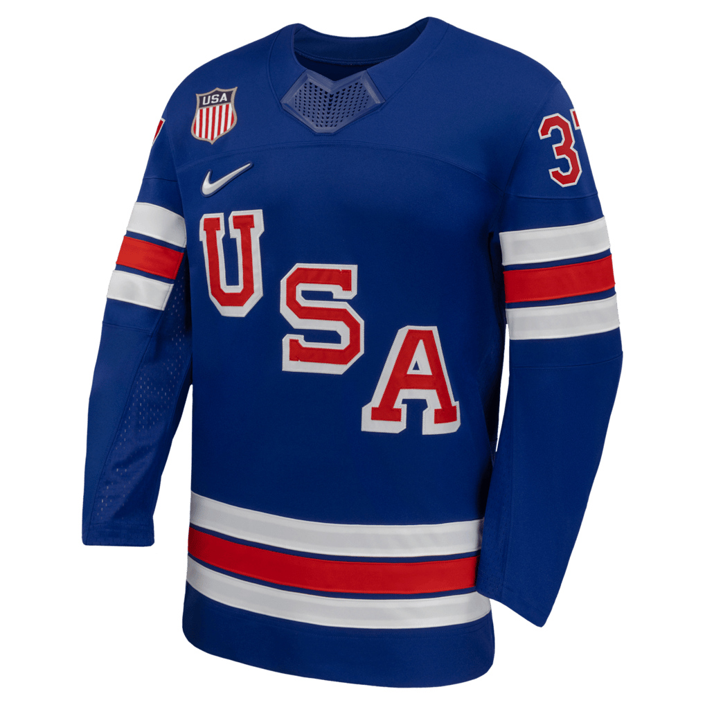 Connor Hellebuyck 37 US Hockey 2026 Home Jersey - Royal