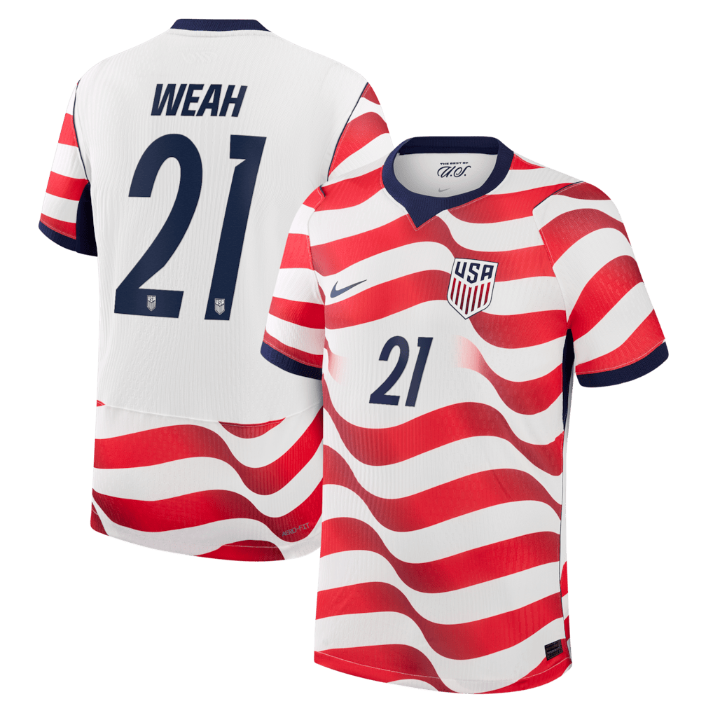 Timothy Weah 21 USMNT 2026 Home Match Jersey - White, Men