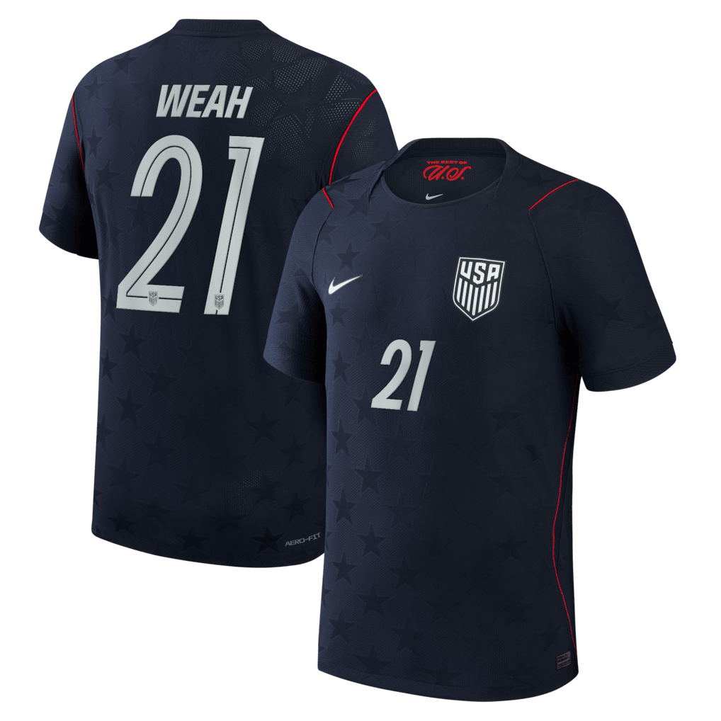 Timothy Weah 21 USMNT 2026 Away Match Jersey - Blue, Men