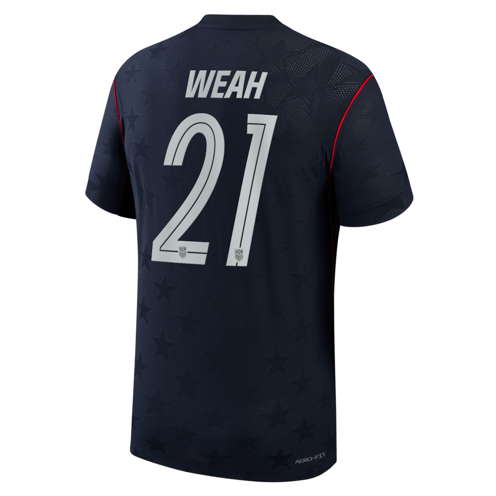 Timothy Weah 21 USMNT 2026 Away Match Jersey - Blue, Men