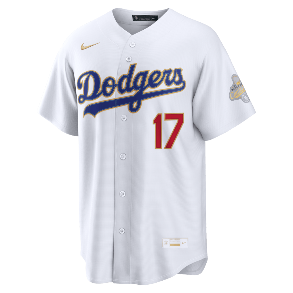Shohei Ohtani 17 Los Angeles Dodgers 2026 Gold Collection Kanji Stadium Men Jersey - White