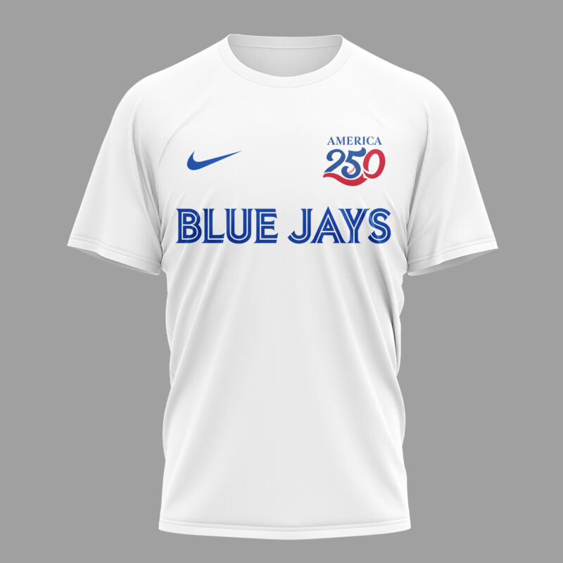 Toronto Blue Jays x 250 Years Of America Premium All Over Printed T-shirt - White