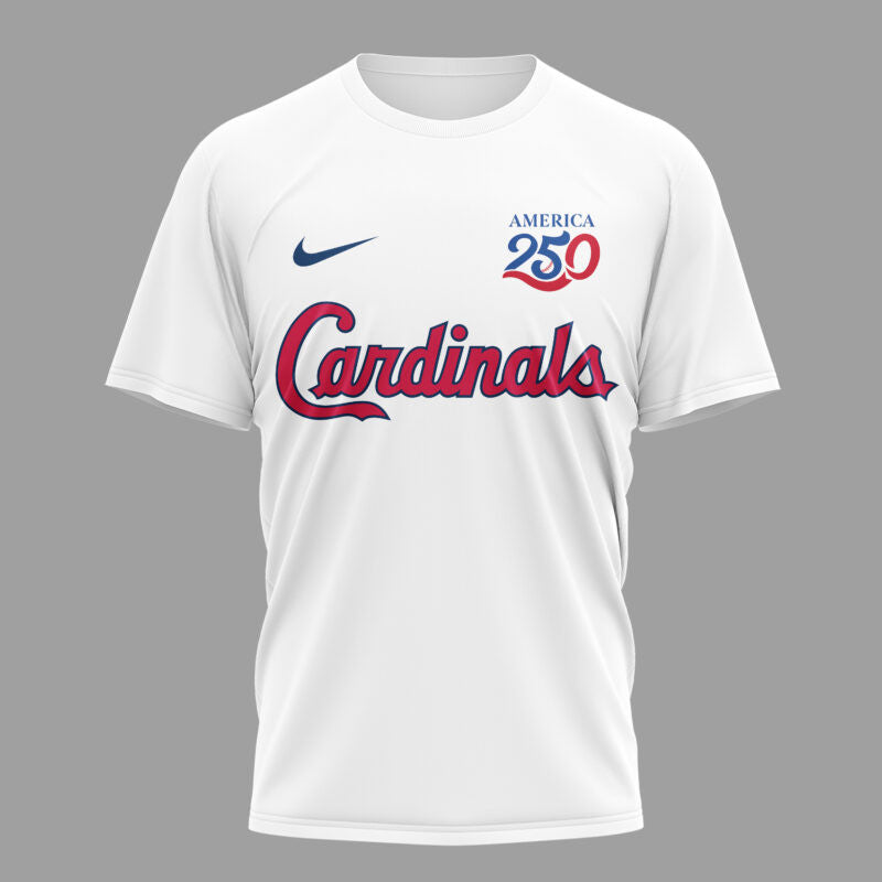 St. Louis Cardinals x 250 Years Of America Premium All Over Printed T-shirt - White