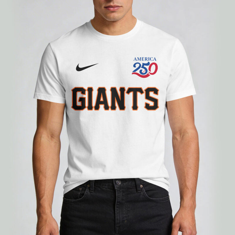 San Francisco Giants x 250 Years Of America Premium All Over Printed T-shirt - White