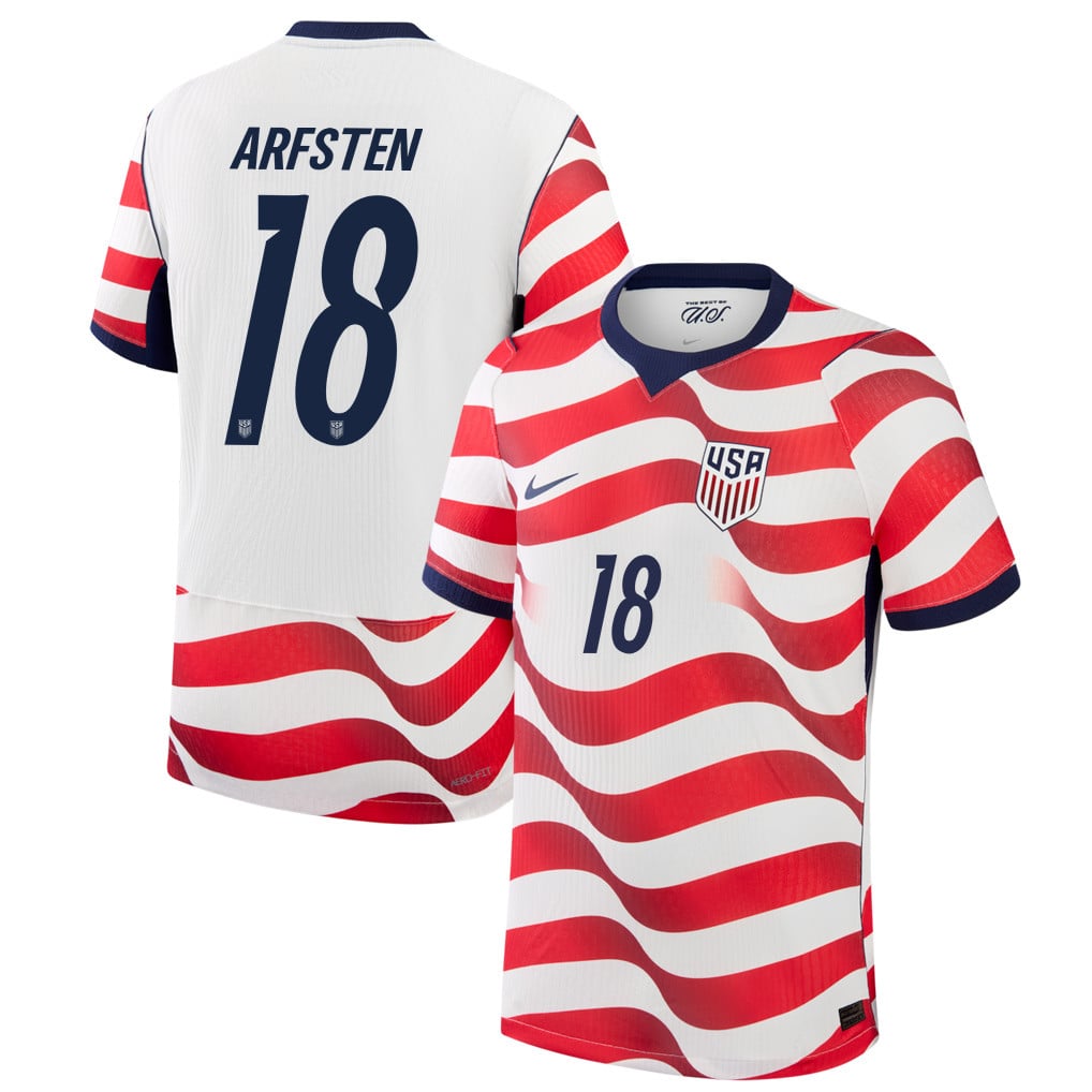 Max Arfsten 18 USMNT 2026 Home Match Jersey - White, Men