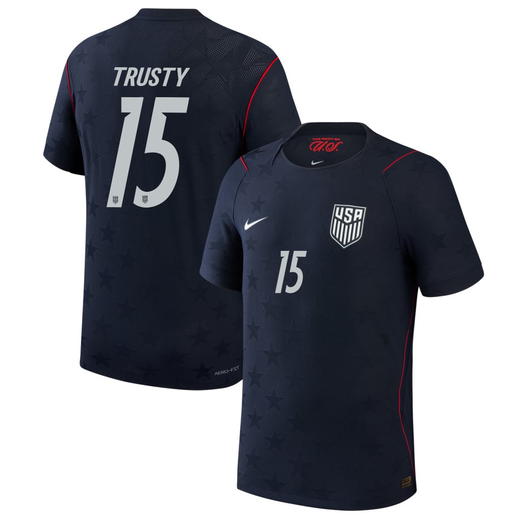 Auston Trusty 15 USMNT 2026 Away Match Jersey - Blue Men