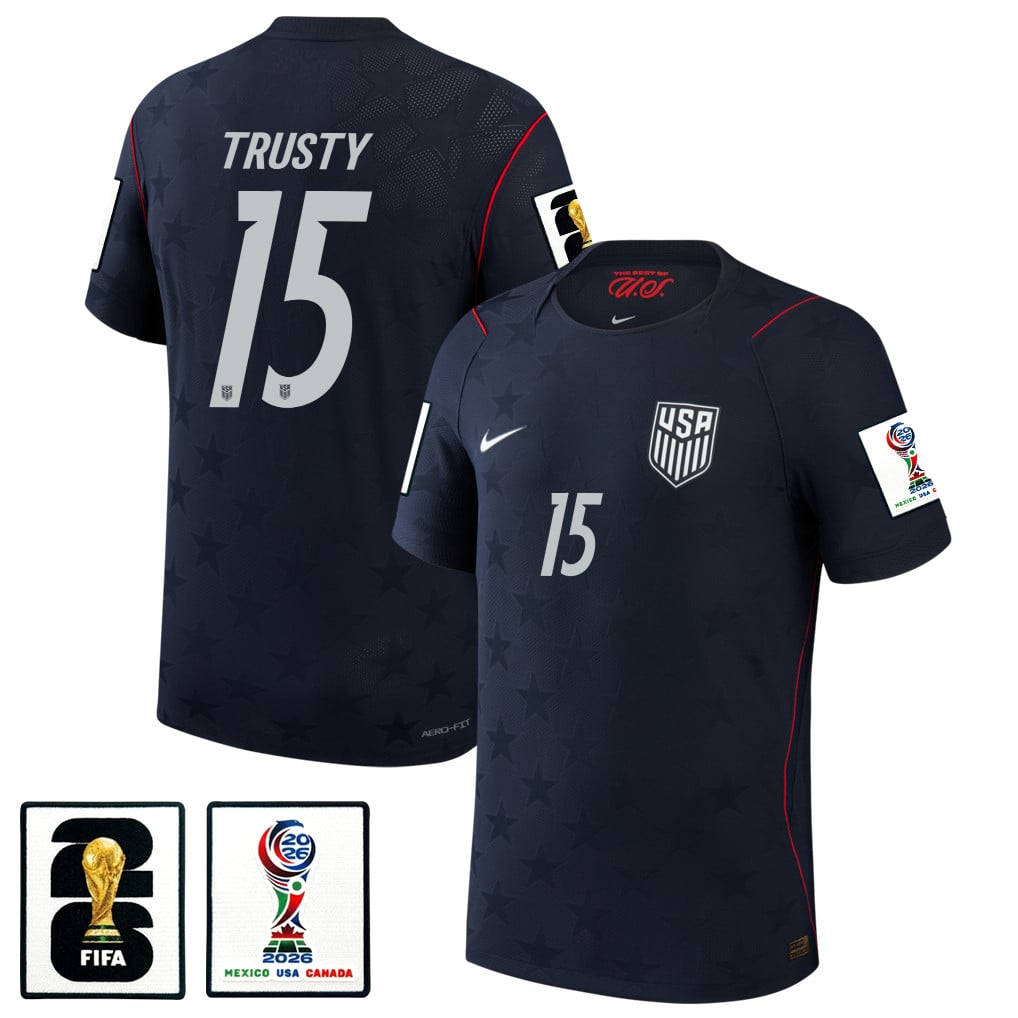 Auston Trusty 15 USMNT 2026 Away Match Jersey - Blue Men