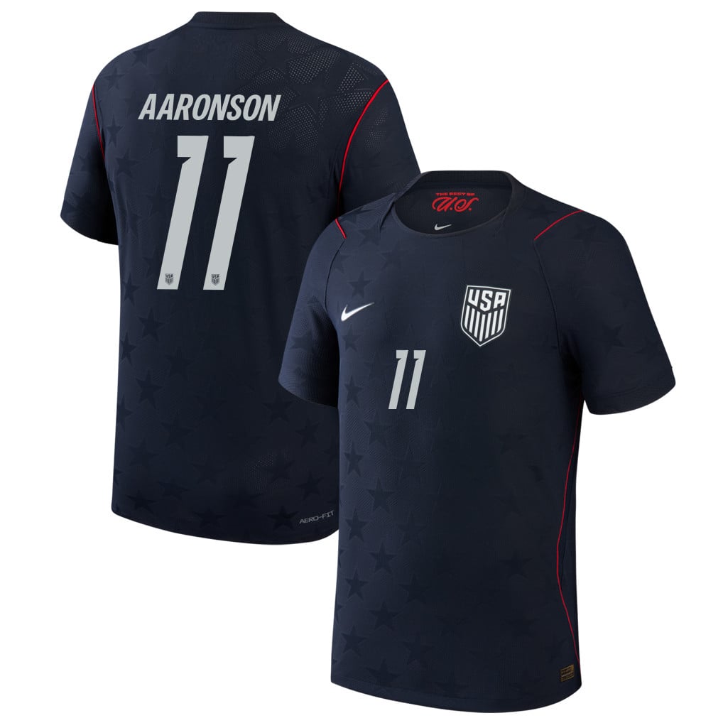 Brenden Aaronson 11 USMNT 2026 Away Match Jersey - Blue Men