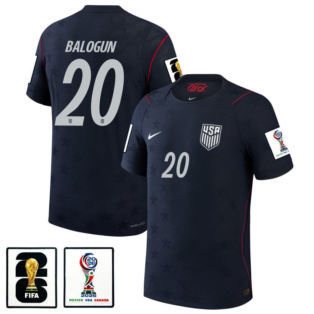 Folarin Balogun 20 USMNT 2026 Away Match Jersey - Blue Men